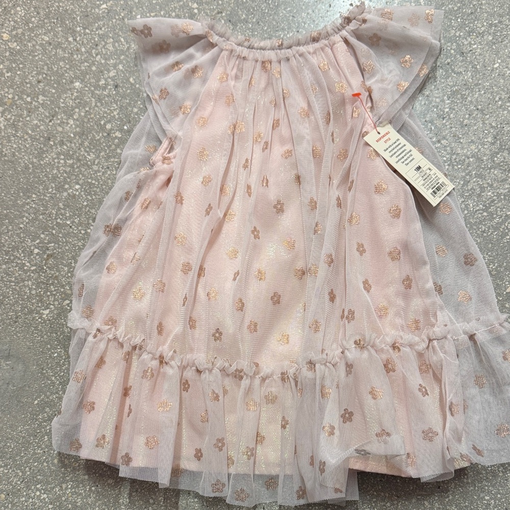 Cat & Jack Pink and Gold Kids Dress